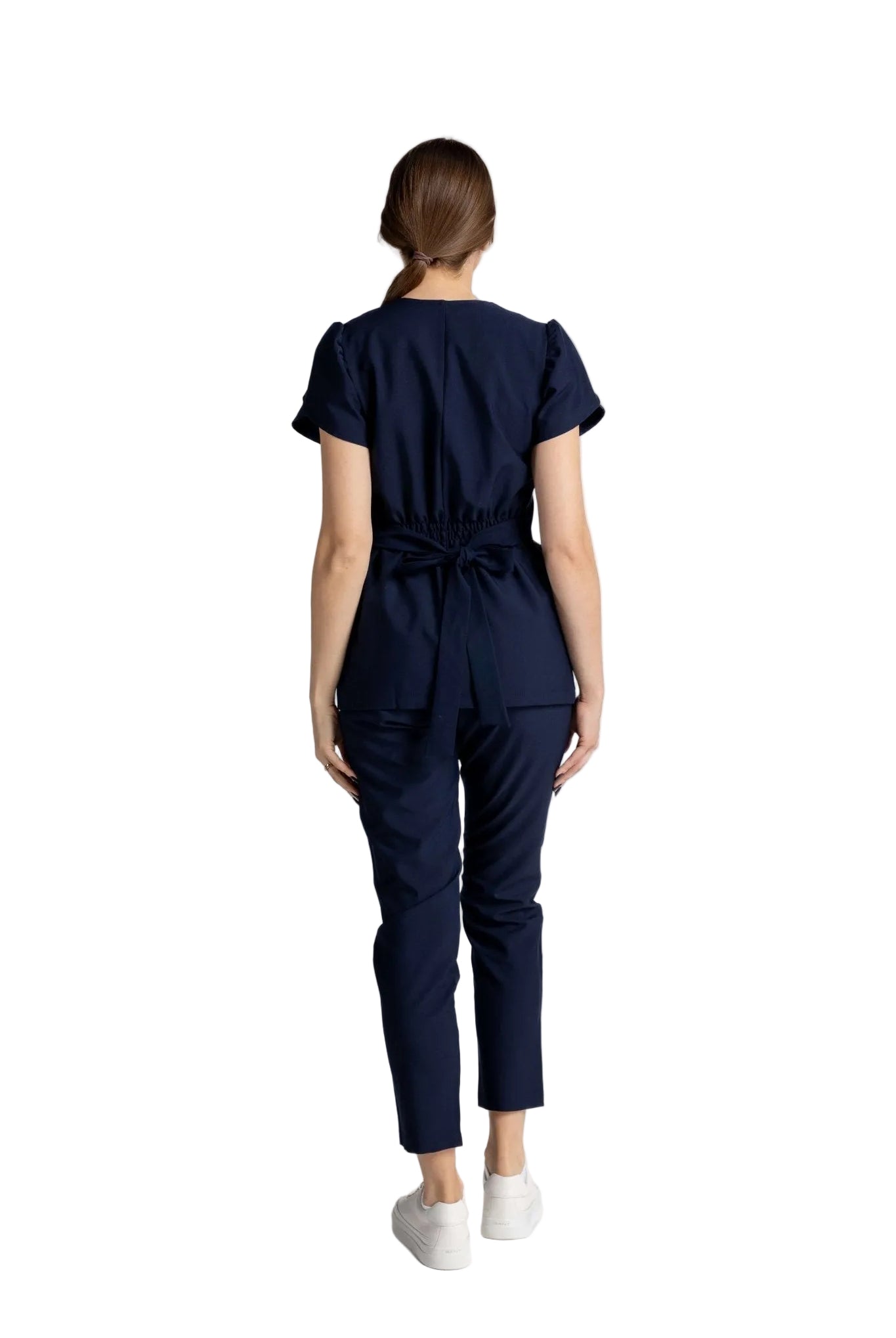 Costum Premium Elastic Sofia - spate, design elegant, confortabil pentru mediu profesional.