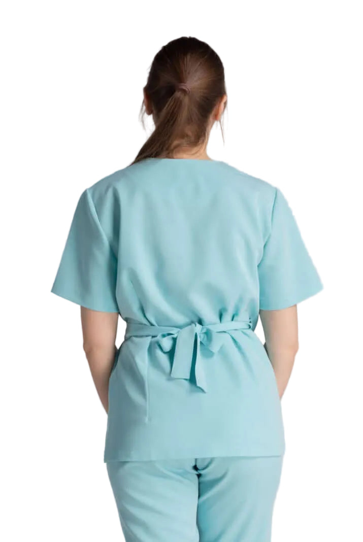 Bluza Elastica Bianca - imagine din spate cu un model ergonomic, culoare bleu, talie ajustabilă.