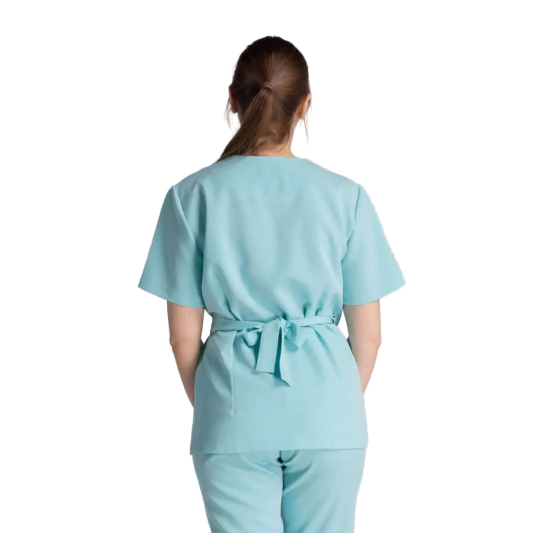 Bluza Elastica Bianca - imagine din spate cu un model ergonomic, culoare bleu, talie ajustabilă.