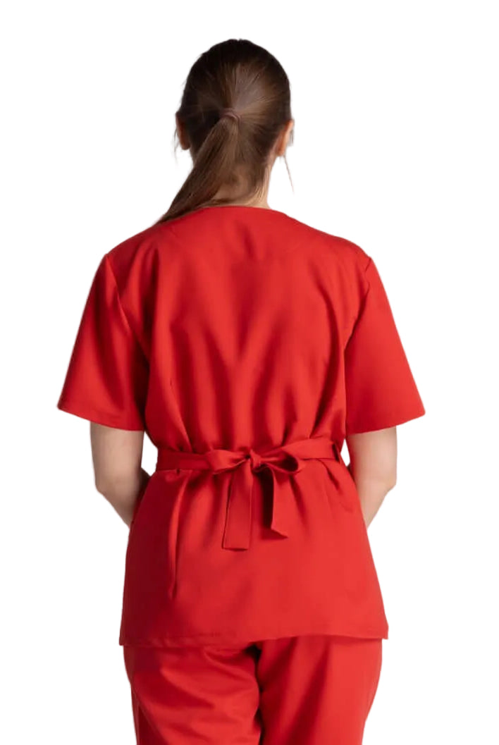 Bluza Elastica Bianca din material elastic superior, cu design ergonomic, văzută din spate.