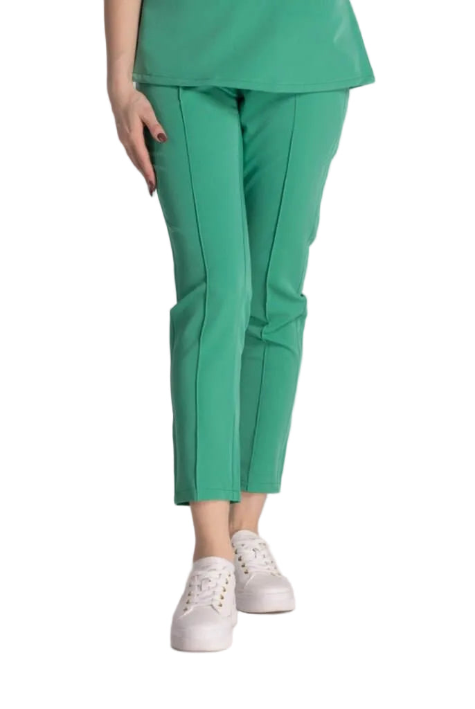 Pantaloni Medicali Elastici Elise, pantaloni verzi pentru medici, confortabili și eleganți