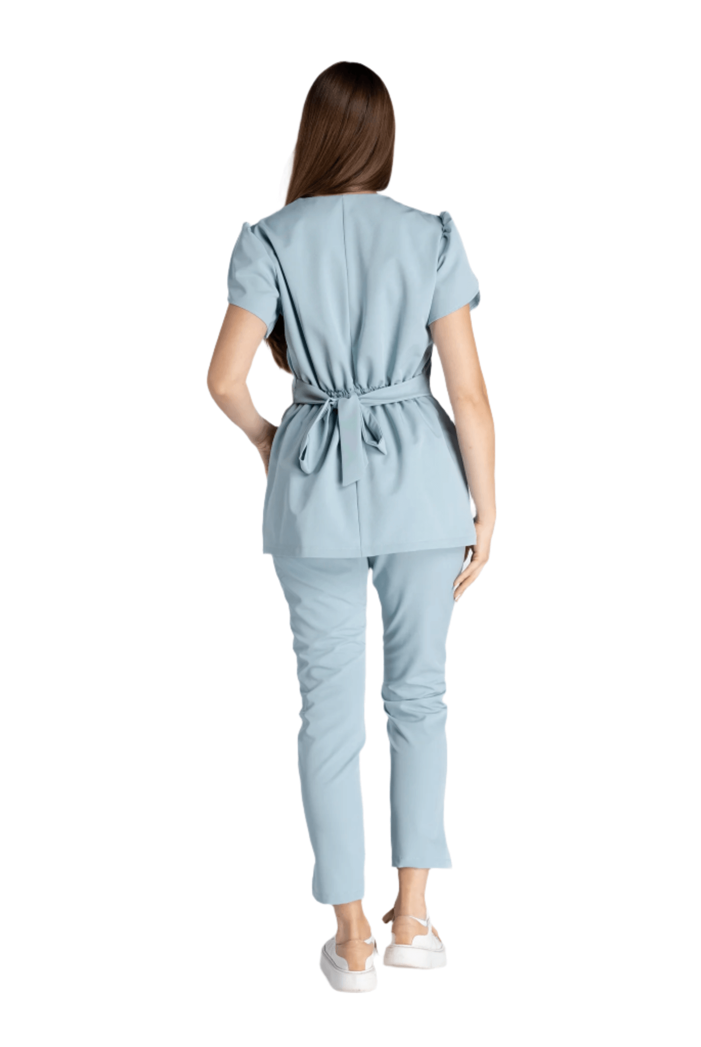 Costum Premium Elastic Sofia, vedere din spate, cu design elegant și comoditate pentru mediu profesional.