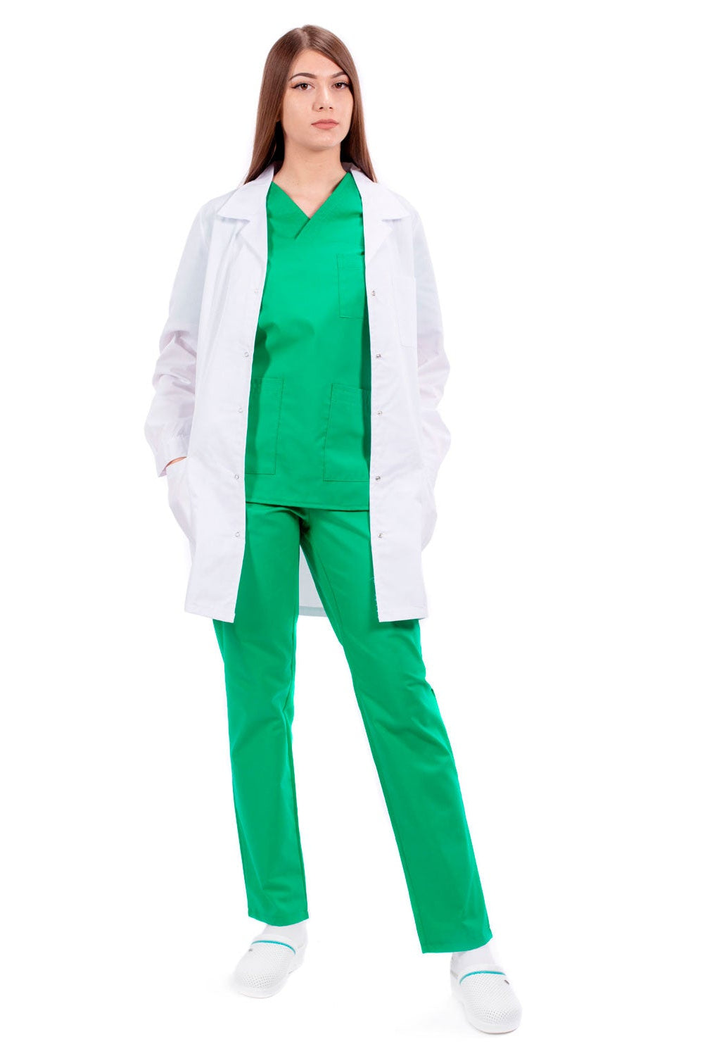 Halat Medical Alb Cu Maneca Lunga - Inotex.ro - Inotex