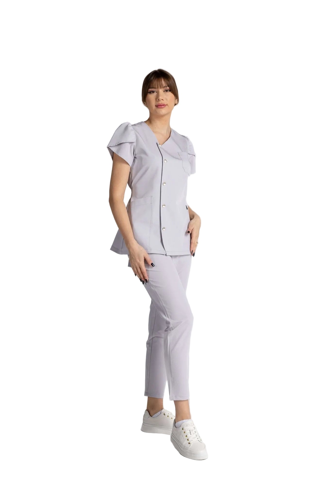 Costum Premium Elastic Sofia - costum elegant și confortabil, cu design sofisticat și mâneci lalea.