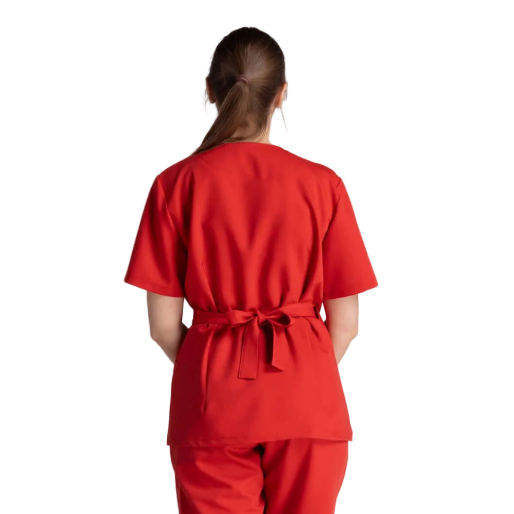 Bluza Elastica Bianca din material elastic superior, cu design ergonomic, văzută din spate.