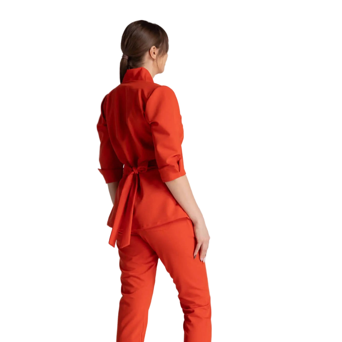 Bluza Elastica Elise in nuanță roșie, design elegant pentru profesioniștii medicali.