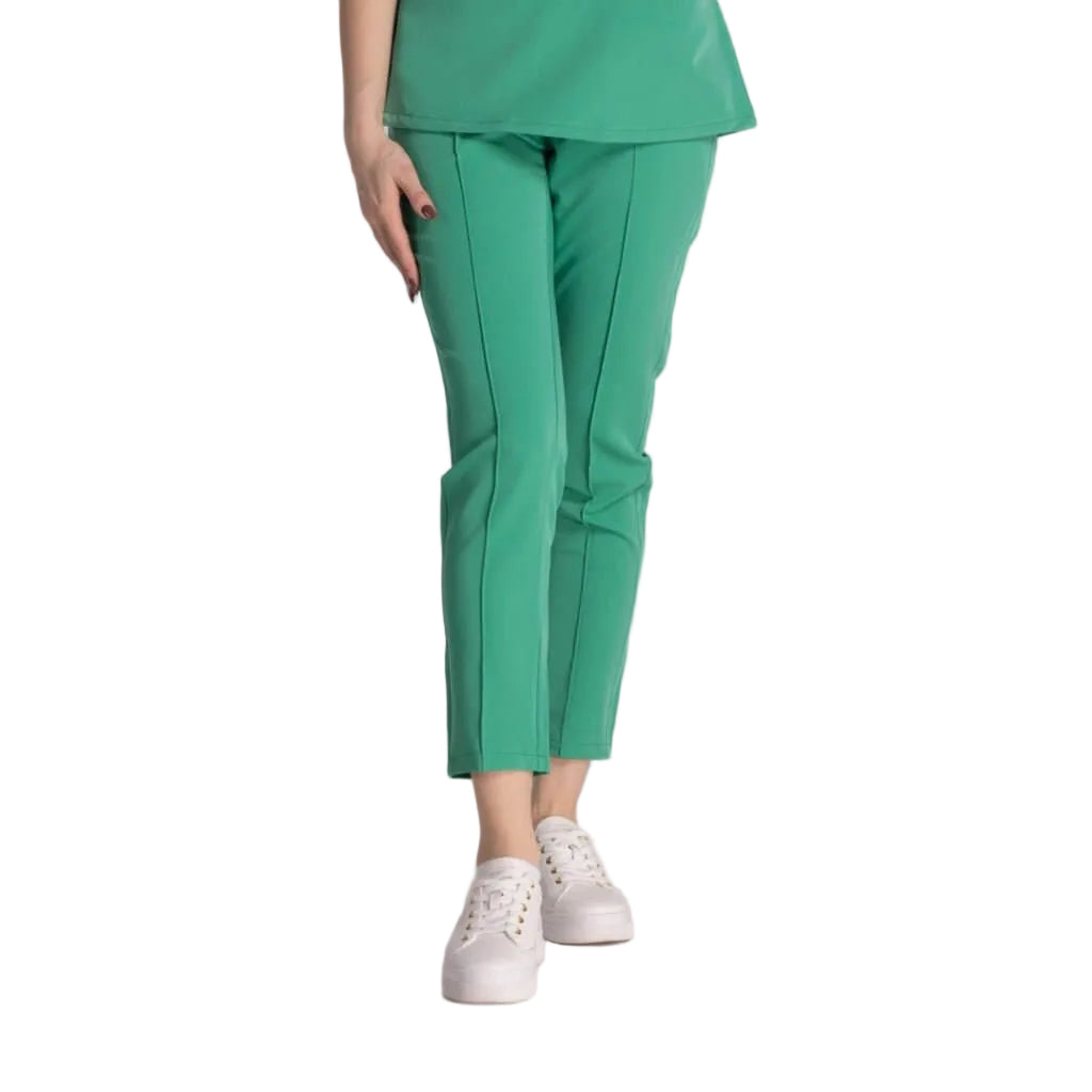 Pantaloni Medicali Elastici Elise, pantaloni verzi pentru medici, confortabili și eleganți